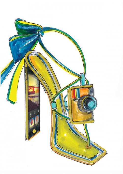 Weitzman’s sketch for the Met Gala’s Manus x Machina exhibition